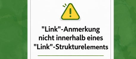 PAC Fehler mit Warndreieck: Link-Anmerkung nicht innerhalb eines Link-Strukturelements