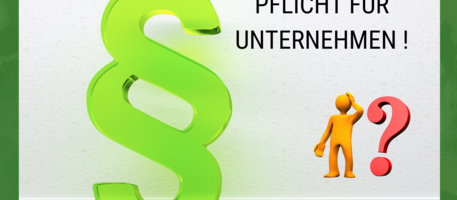 Paragraphenzeichen, Person und Fragezeichen; Barrierefreiheit - Pflicht für Unternehmen!